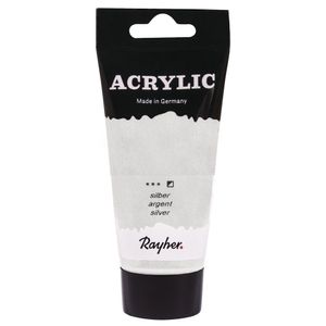 Zilveren acrylverf/hobbyverf op waterbasis 75 ml   -