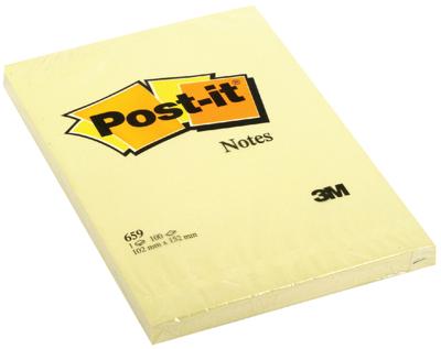 Memoblok 3m post-it 659 102 x 152 mm geel Memoblok 3m post-it 659 102 x 152 mm geel