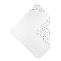 Meyco badcape 90x90 cm Floral GOTS wit/grijs/beige