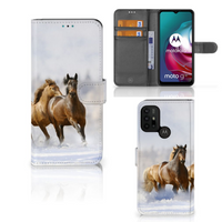 Motorola Moto G10 | G20 | G30 Telefoonhoesje met Pasjes Paarden