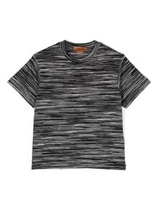 Missoni Kids t-shirt rayé en coton à logo - Noir