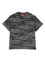 Missoni Kids t-shirt rayé en coton à logo - Noir - thumbnail