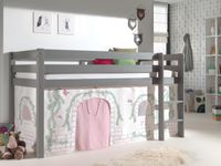 Bed ALIZE halfhoogslaper 90x200 cm grijs pijnboom tent Chateau - thumbnail