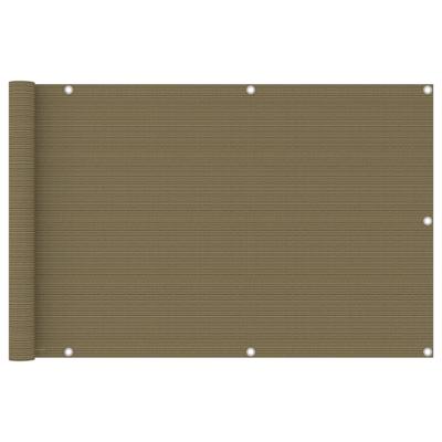 vidaXL Balkonscherm 90x600 cm HDPE taupe