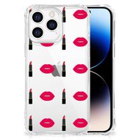 iPhone 14 Pro Doorzichtige Silicone Hoesje Lipstick Kiss