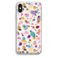 Terrazzo Memphis Pink: iPhone XS Max Transparant Hoesje - thumbnail