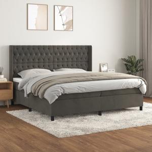 Boxspring met matras fluweel donkergrijs 200x200 cm SKU: V3132880