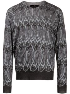 ETRO pull en maille intarsia à manches longues - Noir