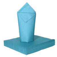 Givi Italia Feestelijke servetten - 25x - babyblauw - 2 laags - 33x33cm