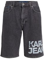 Karl Lagerfeld Jeans short en jean à logo imprimé - Noir