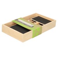 Plantetiketten/plantenlabels - 12x - krijtbord - hout - 20 cm - steeketiketten