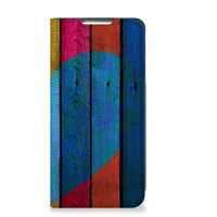 Samsung Galaxy S22 Book Wallet Case Wood Heart - Cadeau voor je Vriend - thumbnail