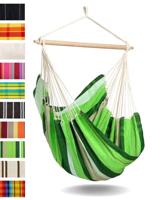 AMAZONAS - XL hangstoel Brasil, hangstoel zonder frame met grote zitting, handgemaakt in Brazilië, belastbaar tot 150 kg; zitvlak 1,6 m x 1,3 m; staaflengte 1,1 m, kleur: Oliva