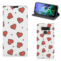 LG Q60 Hoesje met Magneet Hearts