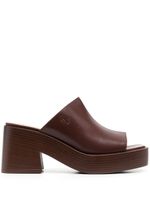 Tod's mules 80 mm à plateforme - Marron