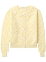 Alessandra Rich cardigan à col volanté - Jaune