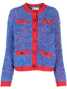 Tory Burch cardigan boutonné à volants - Bleu