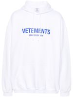 VETEMENTS hoodie en coton mélangé à logo imprimé - Blanc - thumbnail