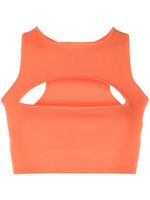 DSQUARED2 haut crop en maille à découpes - Orange