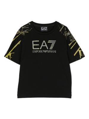 Emporio Armani Kids T-shirt met logoprint - Zwart