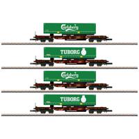 Märklin 82290 Z set van 4 diepladerwagens van de AAE Cargo - thumbnail