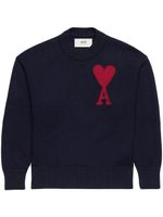 AMI Paris Ami de Coeur intarsia-logo jumper - Bleu - thumbnail