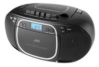 Compacte JVC Boombox RC-E451B met 3,2 W vermogen, Bluetooth, CD/MP3/USB/AUX-weergave en FM-radio. Helder geluid, LCD-display en draaggreep - perfect voor thuis en onderweg