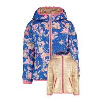 Vingino reversible zomerjas Taylin met all over print goud/hardblauw/roze