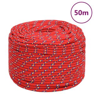 Boottouw 6 mm 50 m polypropyleen rood