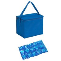 Kleine koeltas voor lunch blauw met 2 stuks flexibele koelelementen 4.5 l