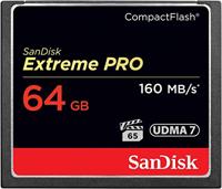 SanDisk Extreme PRO CompactFlash-Geheugenkaart 64 GB (Overdrachtssnelheden Tot 160 MB/s Lezen En 150 MB/s Schrijven, VPG-65, RescuePRO Deluxe) Zwart
