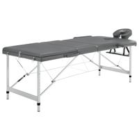 VidaXL Massagetafel met 3 zones 186x68 cm aluminium frame antraciet