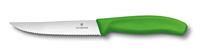 Victorinox, 6.7936.12L4, Swiss Classic, steak- en pizzames, extra scherp lemmet, met gekartelde rand, robuuste kunststof handgreep, groen, Made in Switzerland, vaatwasmachinebestendig