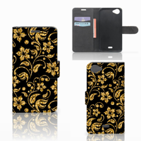 Wiko Rainbow Jam Hoesje Gouden Bloemen