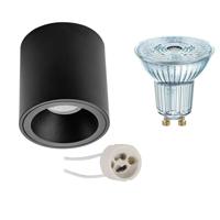 Opbouwspot Set - OSRAM Parathom PAR16 930 36D - Pragmi Cliron Pro - GU10 Fitting - Dimbaar - Opbouw Rond - Mat Zwart -