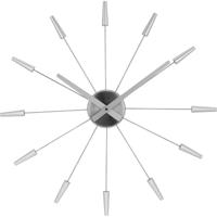 Wandklok NeXtime dia. 58 cm, metaal, zilver, 'Plug inn'