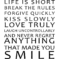 Life is short - Muursticker