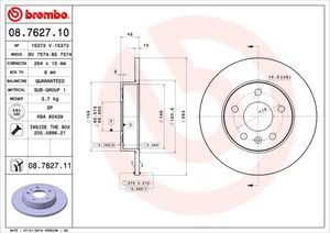 Remschijf BREMBO, Remschijftype: Massief, u.a. für Vauxhall, Opel, Chevrolet