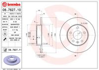 Remschijf BREMBO, Remschijftype: Massief, u.a. für Vauxhall, Opel, Chevrolet - thumbnail