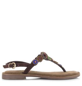 Lazamani Lazamani - Suède teensandaal Bruin Suede Platte sandalen Dames