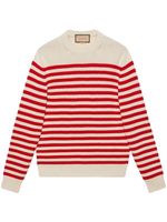 Gucci pull en coton mélangé à rayures - Blanc