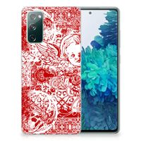 Silicone Back Case Samsung Galaxy S20 FE Angel Skull Rood - thumbnail