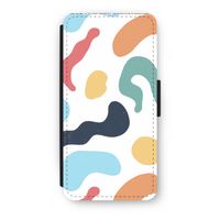 Memphis Shapes Blue: iPhone 7 Flip Hoesje - thumbnail