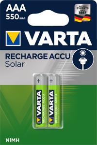 Varta RECH.AC.Solar AAA550mAh BLI2 Oplaadbare AAA batterij (potlood) NiMH 550 mAh 1.2 V 2 stuk(s)