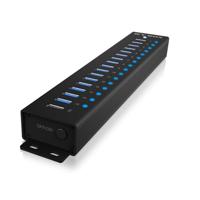 ICY BOX USB HUB (17 poorten) 16x USB & 1 x USB opladen, USB 3.2 Gen 1 (5 Gbit/s per poort), met 96 W voeding, USB-A, aluminium, IB-HUB1717-U3
