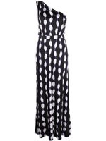 DVF Diane von Furstenberg robe mi-longue à imprimé abstrait - Noir