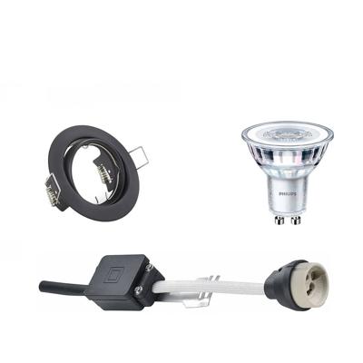 Philips - Led Spot Set - Corepro 840 36d - Gu10 Fitting - Inbouw Rond - Mat Zwart - 4.6w - Natuurlijk Wit 4000k -