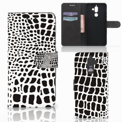 Nokia 7 Plus Telefoonhoesje met Pasjes Slangenprint