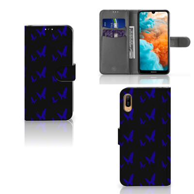 Huawei Y6 (2019) Telefoon Hoesje Vlinder Patroon Huawei Y6 (2019) Telefoon Hoesje Vlinder Patroon