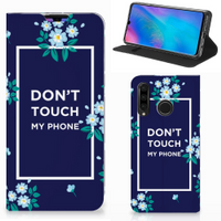 Huawei P30 Lite New Edition Design Case Flowers Blue DTMP